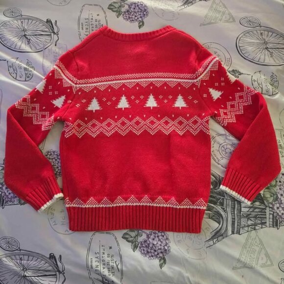 Cat & Jack Red Christmas Ugly Sweater Size S (6/7) Unisex - Picture 3 of 5